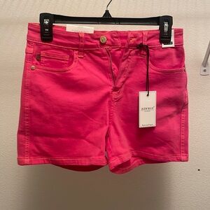 NWT Judy Blue High Wasted Dyed Embroidered Shorts Magenta